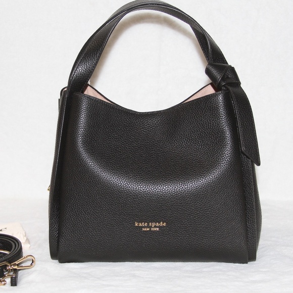 NWT Kate Spade Knott Medium Black Crossbody Tote Leather Bag Purse - Picture 8 of 12